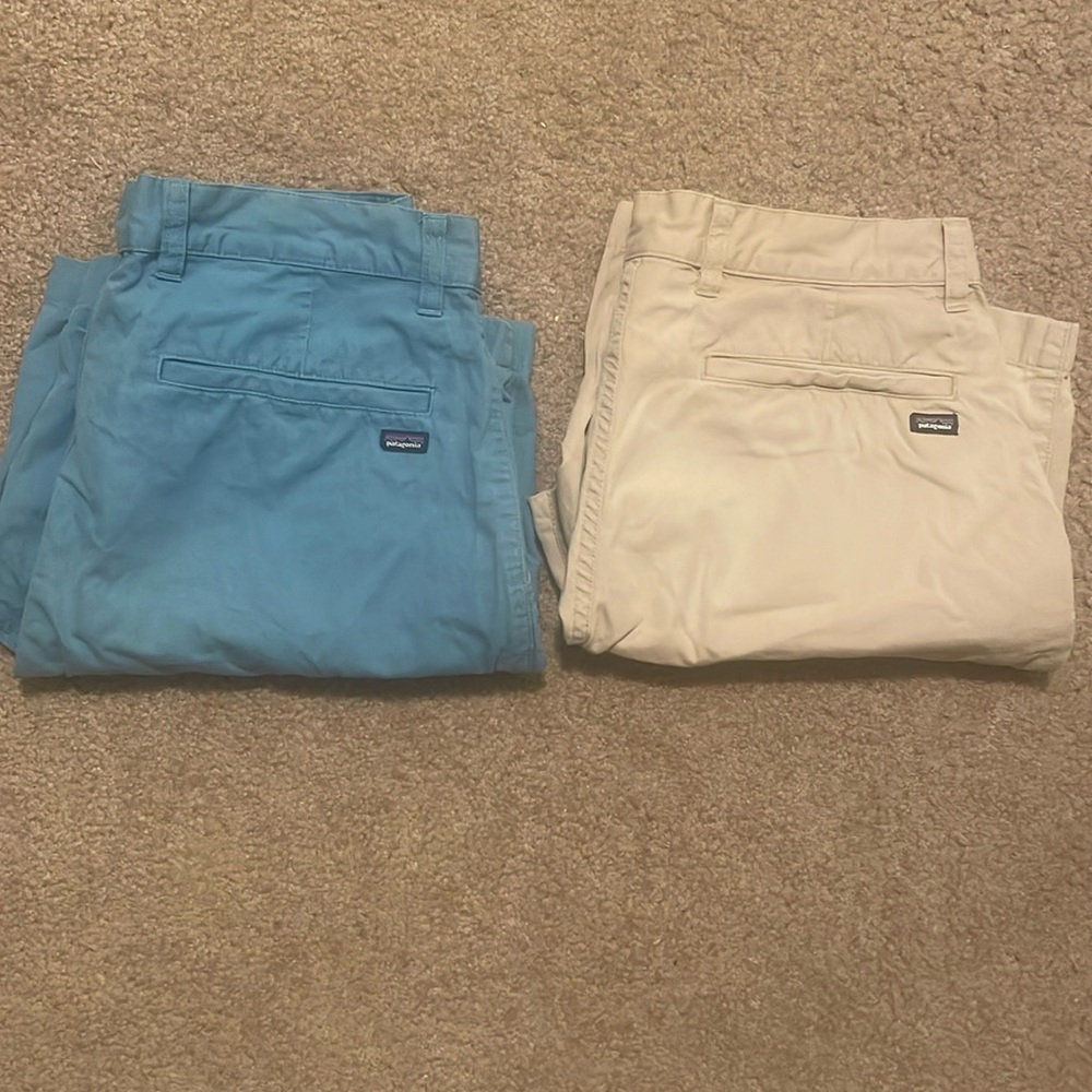 Patagonia Shorts Bundle Blue/Tan Organic Cotten 31 waist